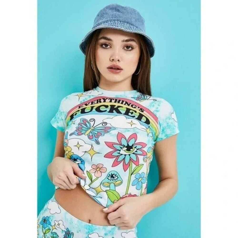 Dolls Kill Happy Go Lucky Graphic Tee - Picture 2 of 12